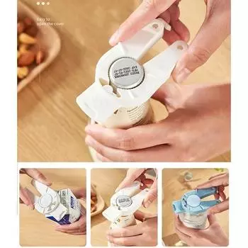 1 шт. Многоцелевой открывалка для бутылок с водой, открывалка-откручиватель для женщин, слабая рука, портативный съемник крышек, кухонные гаджеты белый