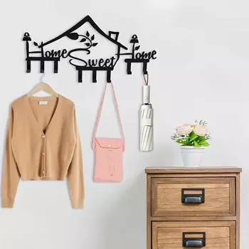 1 шт. Многоцелевые крючки SWEET HOME - Идеально подходят для организации ключей Универсальные металлические настенные крючки для домашнего декора светло-серый