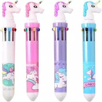 1 шт. многоцветная шариковая ручка 10-в-1 челночные ручки выдвижная мини-ручка-единорог подарок для офиса ручка для письма школьные канцелярские принадлежности детская вечеринка белый