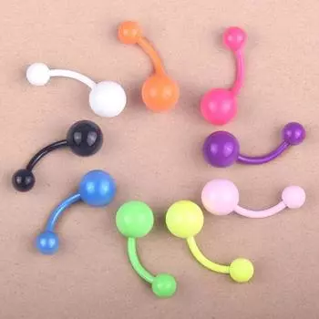 1 шт. многоцветный штанга-бар пупка кольцо для пирсинга ювелирные изделия белый