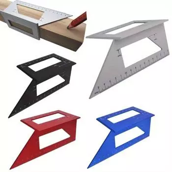 1 шт., многофункциональная алюминиевая линейка для работы по дереву, Т-образная линейка, многофункциональная квадратная линейка с углом 45/90 градусов, измерительный инструмент для деревообработки серебряный