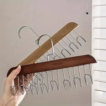 1 шт., многофункциональная деревянная вешалка для нижнего белья с 8 крючками, крючок для жилета, сушилка для одежды из массива дерева в общежитии 1pc