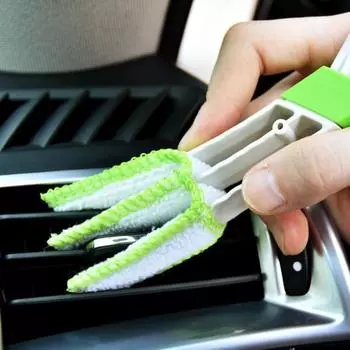 1 шт. Многофункциональная двухголовая щетка для чистки воздуховыпускного отверстия автомобиля, щетка для чистки кондиционера, приборной панели, красота