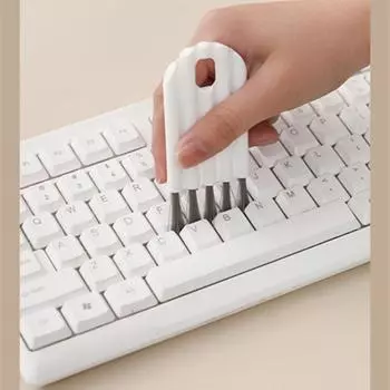 1 шт. Многофункциональная гибкая щетка для чистки крышек чашек: Подходит для чистки клавиатуры, угловых пылеуловителей и инструментов для клавишных колпачков. белый