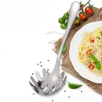 1 шт., многофункциональная ложка для лапши, ситечки для еды, нержавеющая сталь, сервер для спагетти, дуршлаг для макарон, ковш, сито для лапши, инструмент серебряный