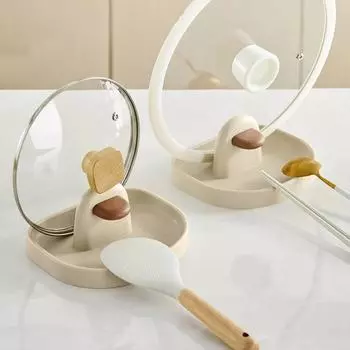 1 шт. многофункциональная пластиковая кухонная столешница стеллаж для хранения бытовой суповой ложки горшок крышка стеллаж для хранения белый