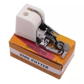 1 шт. Многофункциональная прижимная лапка для оверлока с боковым резаком и ножом для резки, металл и пластик - точный швейный аксессуар для домашнего использования белый