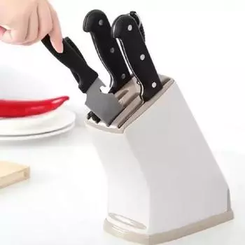 1 шт. Многофункциональная прочная кухонная пластиковая подставка для ножей, держатель для хранения, дренажная стойка для столовых приборов, органайзер для кухонных принадлежностей хаки