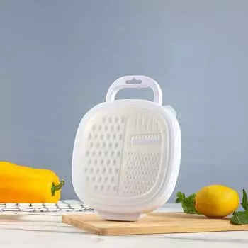 1 шт. Многофункциональная терка из нержавеющей стали с коробкой для кухни, бытовая терка для картофеля, моркови, измельчения овощей, кухонные гаджеты белый