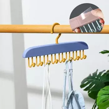 1 шт. Многофункциональная вешалка для одежды с восемью крючками для дома и ванной комнаты, не оставляющая следов, высокоэстетичная, конфетного цвета, крючок для хранения 28cm синий