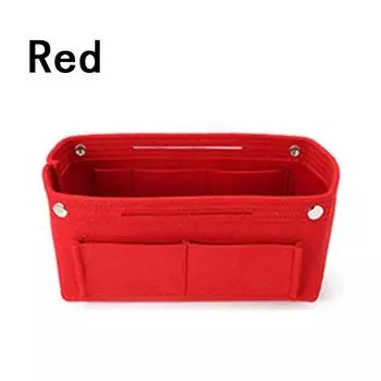 1 шт. Многофункциональная женская фетровая вставная сумка с несколькими карманами для макияжа, косметички, дорожный внутренний кошелек, портативная сумка, органайзер для хранения красный