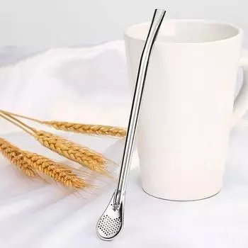 1 шт. Многофункциональные модные соломинки для питья нового стиля высокого класса, здоровые соломинки из нержавеющей стали и палочки для перемешивания и ложки Silver