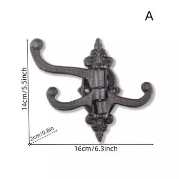 1 шт. Многофункциональные винтажные крючки из чугуна, Легкая установка, Прочные и долговечные, Поворотная конструкция для ванной комнаты, фермерского дома, сада, гаража type a античная латунь