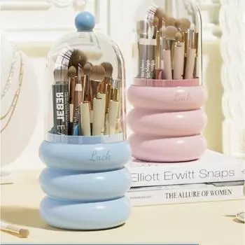 1 шт. Многофункциональный бокс для хранения косметических кистей - Пыленепроницаемый контейнер для хранения макияжа