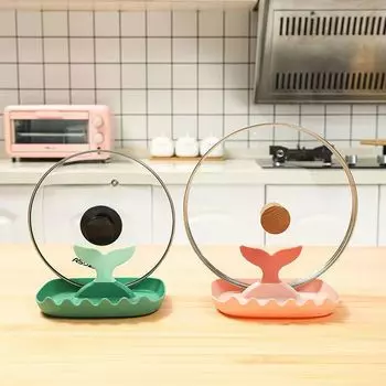 1 шт., многофункциональный держатель для крышки бытовой кастрюли, держатель для крышки кухонной кастрюли, полка на столешнице, держатель для палочек для еды с ложкой зелёный