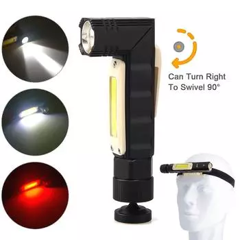 1 шт. многофункциональный складной угловой фонарик XPG+COB 90°, сверхъяркий налобный фонарь для рыбалки и ремонта, зарядка через USB L-No headbands