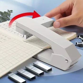 1 шт. Многофункциональный вращающийся на 360 градусов степлер 1 шт. Экономящий труд степлер - Белый Офисные принадлежности для бизнеса - Может сшивать 25 листов бумаги за раз серый