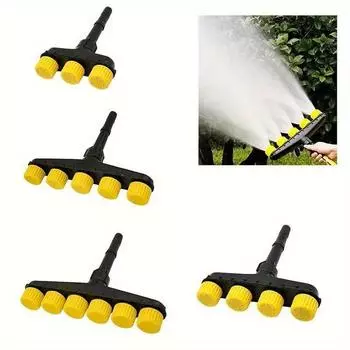 1 шт. Многоголовочный садовый шланговый опрыскиватель с регулируемым давлением — широкий охват — идеально подходит для овощей и цветов 3Heads жёлтый