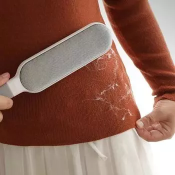 1 шт., многоразовая щетка для удаления ворса, двухстороннее средство для удаления шерсти домашних животных, ручная электростатическая липкая щетка для удаления ворса, для кошек, одежды, дивана, мебели, постельных принадлежностей серый