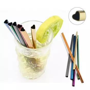 1 шт. многоразовый набор металлических соломинок, красочные соломинки для питья, пузырьковая соломинка для чая в форме сердца, 304, нержавеющая сталь, жемчужная соломинка для молочного коктейля серебряный