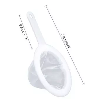 1 шт. многоразовый нейлоновый сверхтонкий дуршлаг, сито с ручкой для медового сока, чая, соевого молока, кофе, фильтр белый