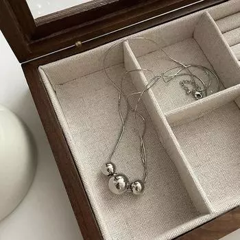 1 шт., многослойная простая цепочка на ключицы из бисера для женщин, пар, новая мода, простые вечерние украшения в стиле бохо, подарок на день матери 50cm серебряный