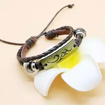 1 шт. многослойные кожаные браслеты для мужчин и женщин, пары, винтажные ювелирные аксессуары для вечеринок в стиле панк-рок 6cm коричневый