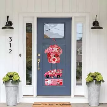 1 шт. мода День святого Валентина красная веревка с принтом бумага любовь сердце висит кулон дверной орнамент