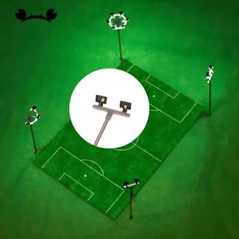 1 шт., модель осветительной башни в масштабе Ho, 3 В, светодиодный верхний светильник, модель уличного освещения, поезд/сад/детская площадка/стадион