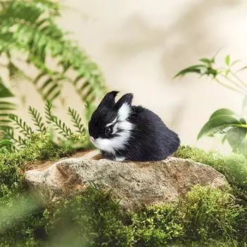 1 шт., модель животного, плюшевая кукла, имитация кролика, пасхального кролика, настольное украшение, мини-реалистичный подарок для вечеринки, домашний декор, детская игрушка