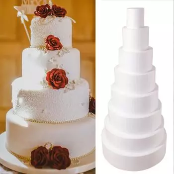 1 шт., модели манекенов из пенопласта в форме сердца, квадратной и круглой формы — идеально подходят для выпечки и украшения помадкой, доступны 4 размера 10*5CM