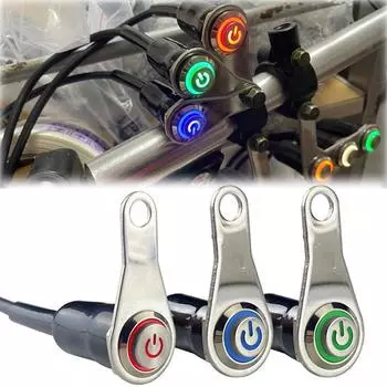 1 шт., модификация аксессуаров для мотоциклов, кронштейн из нержавеющей стали, металлический силовой самоблокирующийся светодиодный прожектор, переключатели синий