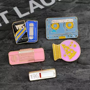 1 шт. Модная эмалевая булавка, милый диск, 1% Power Bottle, винтажная брошь, большая ваза, булавки и броши для женщин 1