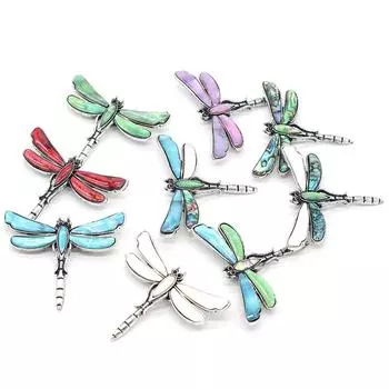 1 шт. модная брошь из натурального перламутра в виде ракушки, брошь в форме стрекозы для женщин, ювелирные изделия, подарки 50x62 мм 50x62mm