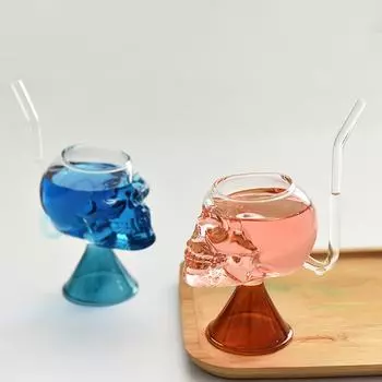 1 шт., модная чашка для вина с соломенным черепом, кухонные аксессуары вампира, чашка для коктейля, винтажный стиль