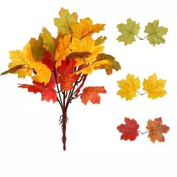 1 шт., модная цветочная композиция из кленовых листьев, домашний декор, искусственное растение 35 см, осенняя тематика