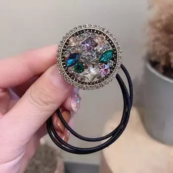 1 шт. Модная хрустальная резинка для волос со стразами для женщин, резинка для волос для хвостика, простое ретро украшение для волос