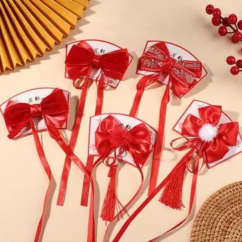 1 шт. модная красная заколка для волос с бантом из ленты, головной убор, рождественский новогодний зажим для волос, аксессуары для волос для женщин и девочек, украшение для волос E