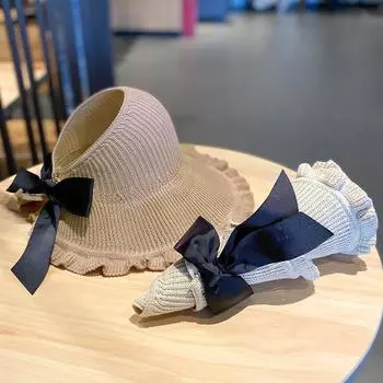 1 шт. модная лента с бантом в стиле ретро, кружевное плетение, волнистая солнцезащитная шляпа, шляпа от солнца, рыбацкая шляпа