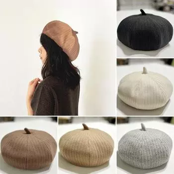 1 шт. Модная милая беретная кепка, однотонная шляпа художника, винтажная напускная защитная шляпа в виде тыквы