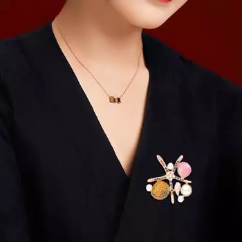 1 шт. модная милая шикарная привлекательная креативная брошь искусственный жемчуг морская звезда гребешок стразы