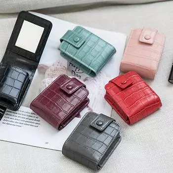 1 шт. Модная мини-косметичка, креативные сумки для макияжа, помады, портативные футляры для хранения косметики с зеркалом зелёный