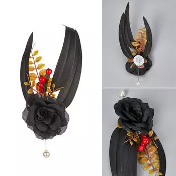 1 шт., модная одежда, аксессуары, имитация розы, готический стиль, брошь для Хэллоуина, черная