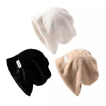 1 шт. модная плюшевая кепка, уютная, мех кролика, мягкая, без полей, шляпа рыбака, металлические бирки