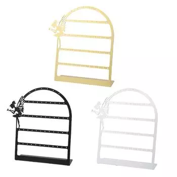 1 шт., модная подставка с 56 отверстиями, эльфийский декор, органайзер для сережек, стойка для хранения ювелирных изделий белый