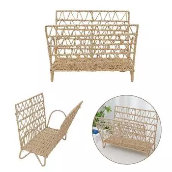 1 шт., модная полка для журналов с плетением виноградной лозы, полка для хранения файлов, книжная полка, стенд, держатель для газет 36*24*29cm