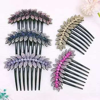 1 шт., модная расческа для волос, женская заколка для волос со стразами, украшение для волос, женские головные уборы, аксессуары для волос фиолетовый