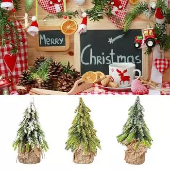 1 шт. модная рождественская елка настольные украшения декор комнаты основа из мешковины снежная сосна новогодние подарки