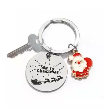 1 шт. модная рождественская елка Санта-Клаус металлический брелок сумочка подвески рождественский брелок мультфильм колокольчик