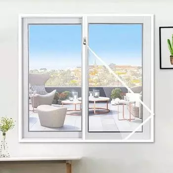 1 шт., модная самоклеящаяся молния, оконная сетка, устойчивый экран, невидимая, прозрачная, против комаров S белый